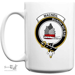 Scottish MacNeil of Colonsay Clan Tartan White Mug - Crest Classic Scottish Plaid Tartan Plaid