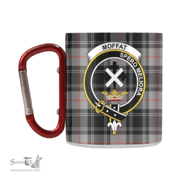 Scottish Moffat Family Crest and Black - Gray Tartan Personalized Coffee Mugs Scotland Gifts Scottish Plaid Tartan Plaid
