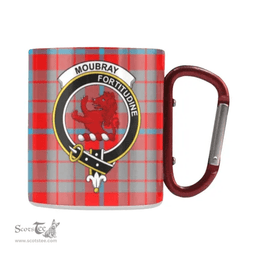 Scottish Moubray Family Crest and Red - Gray Tartan Personalized Coffee Mugs Scotland Gifts Scottish Plaid Tartan Plaid