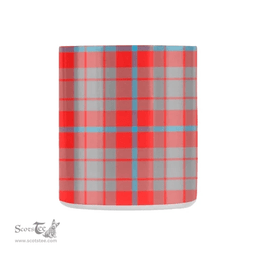 Scottish Moubray Family Crest and Red - Gray Tartan Personalized Coffee Mugs Scotland Gifts Scottish Plaid Tartan Plaid