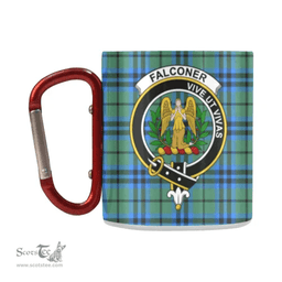 Scottish Falconer Family Crest and Blue - Green Tartan Personalized Coffee Mugs Scotland Gifts Scottish Plaid Tartan Plaid