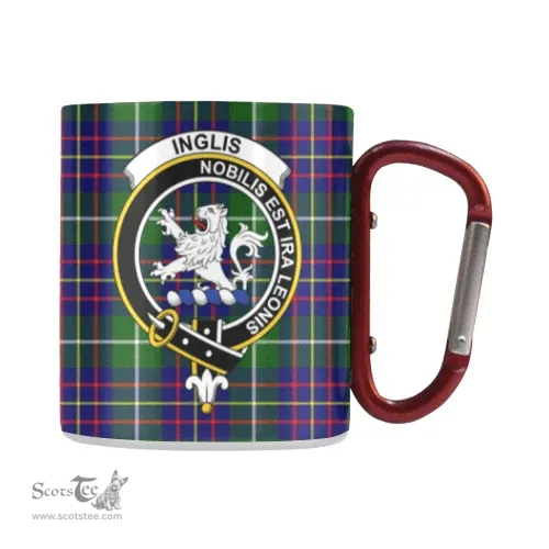 Scottish Inglis Family Crest and Green - Blue Tartan Personalized Coffee Mugs Scotland Gifts Scottish Plaid Tartan Plaid