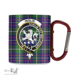 Scottish Inglis Family Crest and Green - Blue Tartan Personalized Coffee Mugs Scotland Gifts Scottish Plaid Tartan Plaid