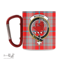 Scottish Moubray Family Crest and Red - Gray Tartan Personalized Coffee Mugs Scotland Gifts Scottish Plaid Tartan Plaid