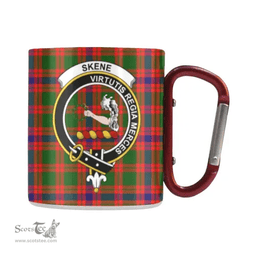 Scottish Skene Family Crest and Red - Green Tartan Personalized Coffee Mugs Scotland Gifts Scottish Plaid Tartan Plaid