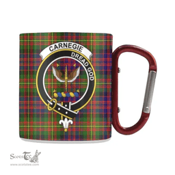 Scottish Carnegie Family Crest and Red - Yellow Tartan Personalized Coffee Mugs Scotland Gifts Scottish Plaid Tartan Plaid