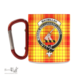 Scottish Macmillan Clan Family Crest and Red - Yellow Tartan Personalized Coffee Mugs Scotland Gifts Scottish Plaid Tartan Plaid