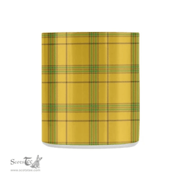 Scottish Houston Family Crest and Yellow Tartan Personalized Coffee Mugs Scotland Gifts Scottish Plaid Tartan Plaid