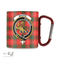 Scottish Macfie Family Crest and Red - Green Tartan Personalized Coffee Mugs Scotland Gifts Scottish Plaid Tartan Plaid