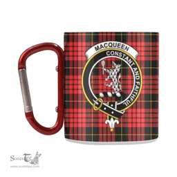 Scottish Macqueen Family Crest and Red - Black Tartan Personalized Coffee Mugs Scotland Gifts Scottish Plaid Tartan Plaid