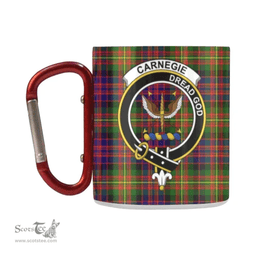Scottish Carnegie Family Crest and Red - Yellow Tartan Personalized Coffee Mugs Scotland Gifts Scottish Plaid Tartan Plaid
