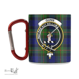 Scottish Gunn Family Crest and Blue - Green Tartan Personalized Coffee Mugs Scotland Gifts Scottish Plaid Tartan Plaid