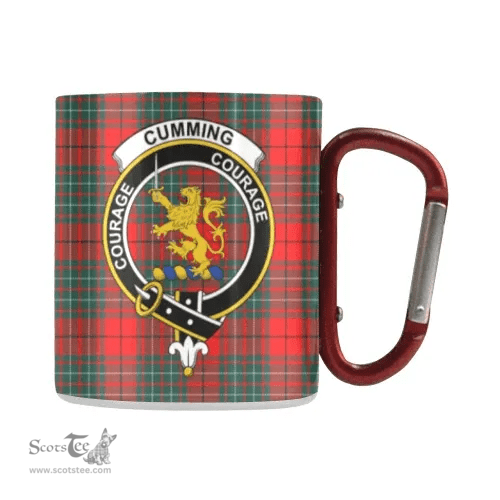 Scottish Cumming Family Crest and Red - Green Tartan Personalized Coffee Mugs Scotland Gifts Scottish Plaid Tartan Plaid