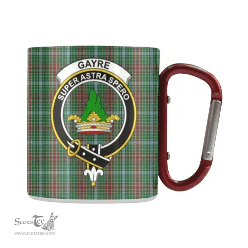 Scottish Gayre Family Crest and Green - Red Tartan Personalized Coffee Mugs Scotland Gifts Scottish Plaid Tartan Plaid