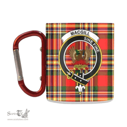 Scottish Macgill Family Crest and Red Tartan Personalized Coffee Mugs Scotland Gifts Scottish Plaid Tartan Plaid