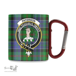 Scottish Paterson Family Crest and Blue - Green Tartan Personalized Coffee Mugs Scotland Gifts Scottish Plaid Tartan Plaid