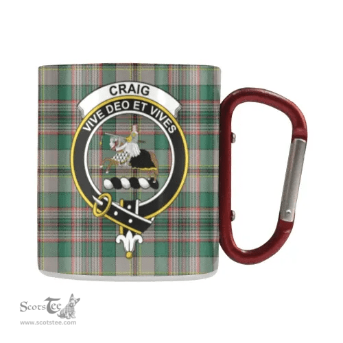 Scottish Craig Family Crest and Green Tartan Personalized Coffee Mugs Scotland Gifts Scottish Plaid Tartan Plaid