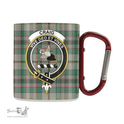 Scottish Craig Family Crest and Green Tartan Personalized Coffee Mugs Scotland Gifts Scottish Plaid Tartan Plaid