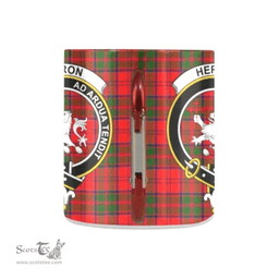 Scottish Heron Family Crest Personalized Coffee Mugs Scotland Gifts Scottish Plaid Tartan Plaid