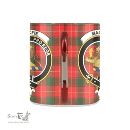 Scottish Macfie Family Crest and Red - Green Tartan Personalized Coffee Mugs Scotland Gifts Scottish Plaid Tartan Plaid