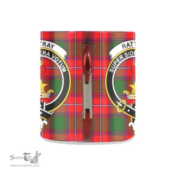 Scottish Rattray Family Crest and Red - Green Tartan Personalized Coffee Mugs Scotland Gifts Scottish Plaid Tartan Plaid