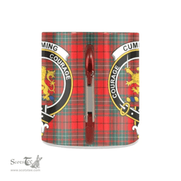 Scottish Cumming Family Crest and Red - Green Tartan Personalized Coffee Mugs Scotland Gifts Scottish Plaid Tartan Plaid