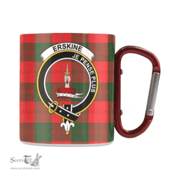 Scottish Erskine Family Crest and Red - Green Tartan Personalized Coffee Mugs Scotland Gifts Scottish Plaid Tartan Plaid