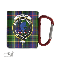 Scottish Forsyth Family Crest and Green - Blue Tartan Personalized Coffee Mugs Scotland Gifts Scottish Plaid Tartan Plaid