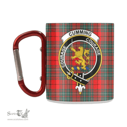 Scottish Cumming Family Crest and Red - Green Tartan Personalized Coffee Mugs Scotland Gifts Scottish Plaid Tartan Plaid