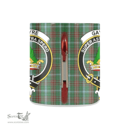 Scottish Gayre Family Crest and Green - Red Tartan Personalized Coffee Mugs Scotland Gifts Scottish Plaid Tartan Plaid