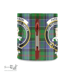 Scottish Paterson Family Crest and Blue - Green Tartan Personalized Coffee Mugs Scotland Gifts Scottish Plaid Tartan Plaid