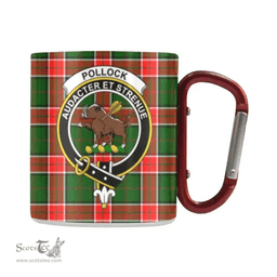 Scottish Pollock Family Crest and Red - Green Tartan Personalized Coffee Mugs Scotland Gifts Scottish Plaid Tartan Plaid