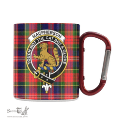 Scottish Macpherson Family Crest and Red - Blue Tartan Personalized Coffee Mugs Scotland Gifts Scottish Plaid Tartan Plaid