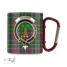 Scottish Crosbie Family Crest and Green - Violet Tartan Personalized Coffee Mugs Scotland Gifts Scottish Plaid Tartan Plaid