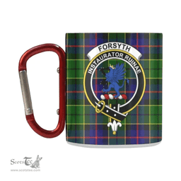 Scottish Forsyth Family Crest and Green - Blue Tartan Personalized Coffee Mugs Scotland Gifts Scottish Plaid Tartan Plaid