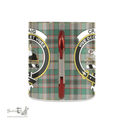 Scottish Craig Family Crest and Green Tartan Personalized Coffee Mugs Scotland Gifts Scottish Plaid Tartan Plaid