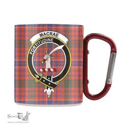 Scottish Macrae Family Crest and Pink, Green, Blue Tartan Personalized Coffee Mugs Scotland Gifts Scottish Plaid Tartan Plaid