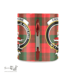 Scottish Erskine Family Crest and Red - Green Tartan Personalized Coffee Mugs Scotland Gifts Scottish Plaid Tartan Plaid