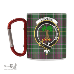 Scottish Crosbie Family Crest and Green - Violet Tartan Personalized Coffee Mugs Scotland Gifts Scottish Plaid Tartan Plaid