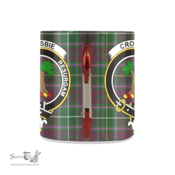 Scottish Crosbie Family Crest and Green - Violet Tartan Personalized Coffee Mugs Scotland Gifts Scottish Plaid Tartan Plaid
