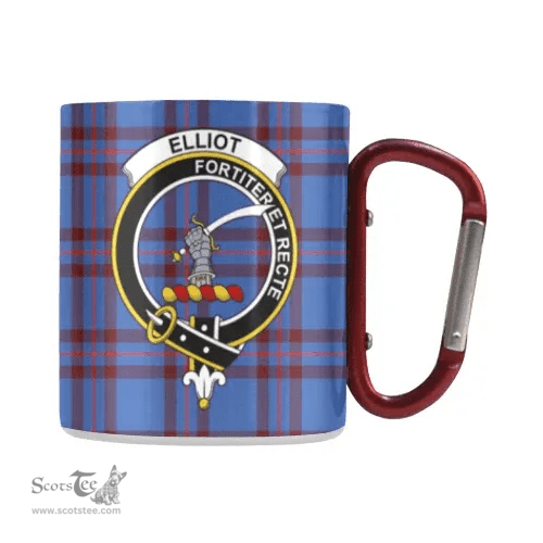 Scottish Elliot Family Crest and Blue Tartan Personalized Coffee Mugs Scotland Gifts Scottish Plaid Tartan Plaid