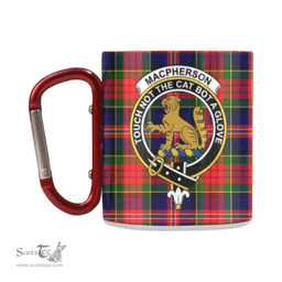 Scottish Macpherson Family Crest and Red - Blue Tartan Personalized Coffee Mugs Scotland Gifts Scottish Plaid Tartan Plaid