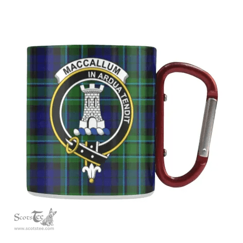Scottish Maccallum Family Crest and Green - Blue Tartan Personalized Coffee Mugs Scotland Gifts Scottish Plaid Tartan Plaid