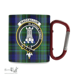 Scottish Maccallum Family Crest and Green - Blue Tartan Personalized Coffee Mugs Scotland Gifts Scottish Plaid Tartan Plaid