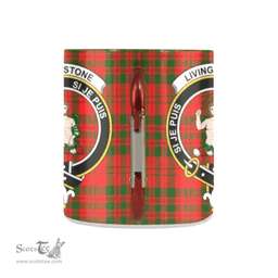 Scottish Livingstone Family Crest and Red Tartan Personalized Coffee Mugs Scotland Gifts Scottish Plaid Tartan Plaid