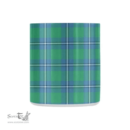 Scottish Irvine Family Crest and Blue - Green Tartan Personalized Coffee Mugs Scotland Gifts Scottish Plaid Tartan Plaid