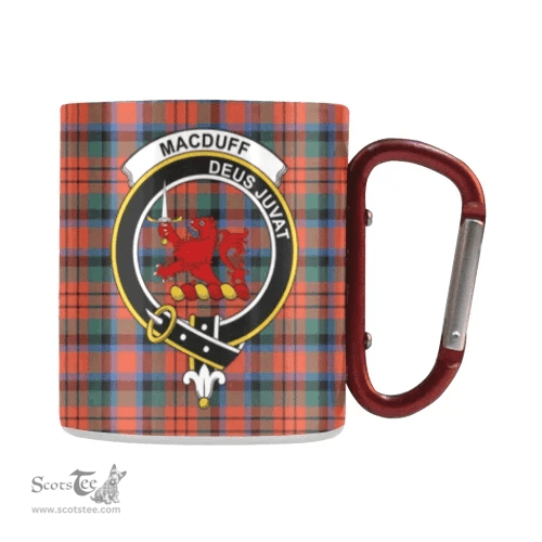 Scottish Macduff Family Crest and Orange - Green Tartan Personalized Coffee Mugs Scotland Gifts Scottish Plaid Tartan Plaid