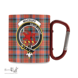 Scottish Macduff Family Crest and Orange - Green Tartan Personalized Coffee Mugs Scotland Gifts Scottish Plaid Tartan Plaid