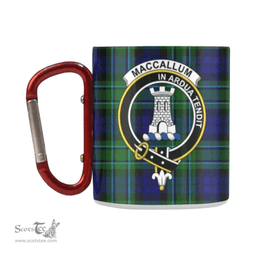 Scottish Maccallum Family Crest and Green - Blue Tartan Personalized Coffee Mugs Scotland Gifts Scottish Plaid Tartan Plaid