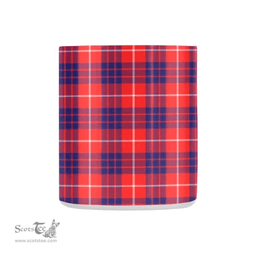 Scottish Hamilton Family Crest and Red - Blue Tartan Personalized Coffee Mugs Scotland Gifts Scottish Plaid Tartan Plaid